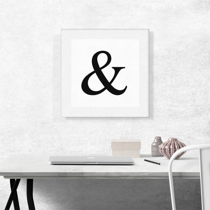 Modern Black and White Gray Serif Alphabet And Sign Symbol