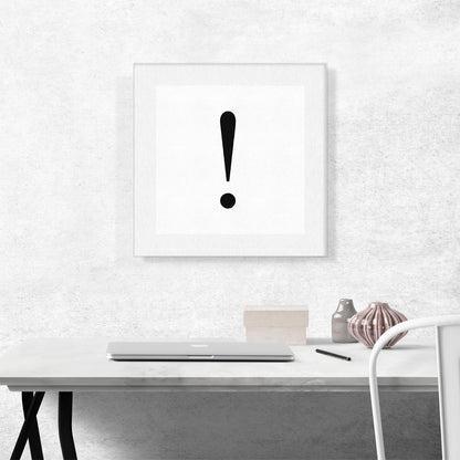 Modern Black and White Gray Serif Alphabet Exclamation Point Mark Sign