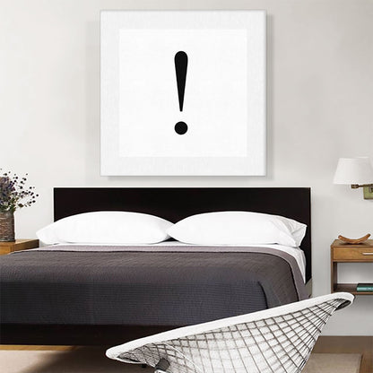 Modern Black and White Gray Serif Alphabet Exclamation Point Mark Sign