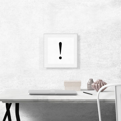 Modern Black and White Gray Serif Alphabet Exclamation Point Mark Sign