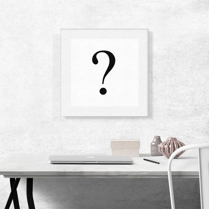 Modern Black and White Gray Serif Alphabet Question Mark Symbol