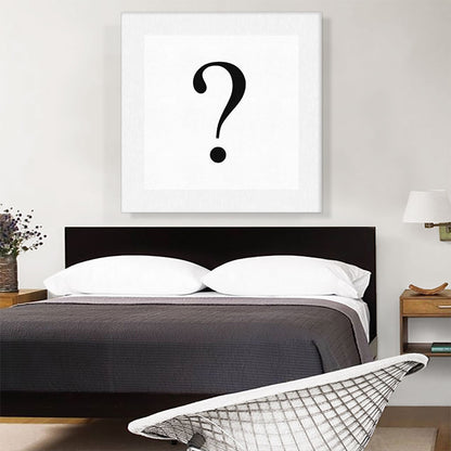Modern Black and White Gray Serif Alphabet Question Mark Symbol