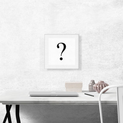 Modern Black and White Gray Serif Alphabet Question Mark Symbol