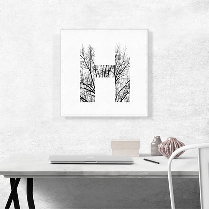 Tree Branches Alphabet Letter H