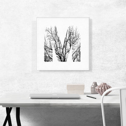 Tree Branches Alphabet Letter M