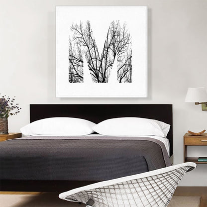 Tree Branches Alphabet Letter M
