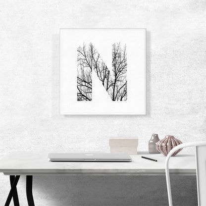 Tree Branches Alphabet Letter N