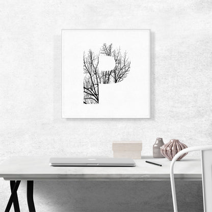 Tree Branches Alphabet Letter P