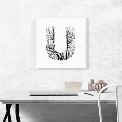 Tree Branches Alphabet Letter U