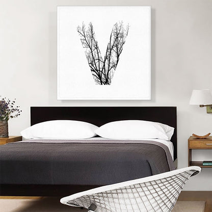 Tree Branches Alphabet Letter V