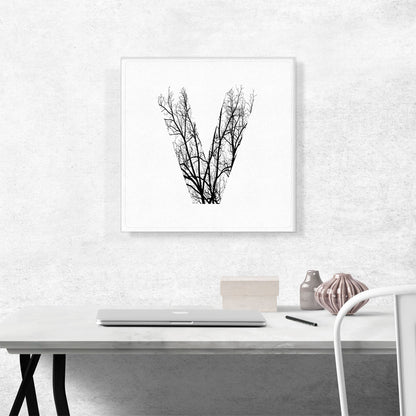 Tree Branches Alphabet Letter V