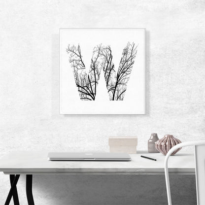 Tree Branches Alphabet Letter W
