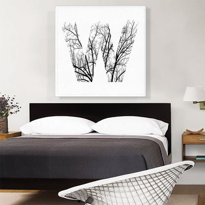 Tree Branches Alphabet Letter W