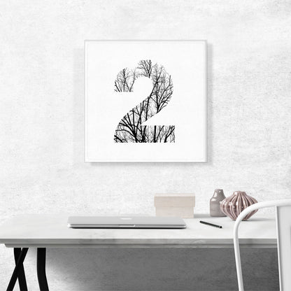 Tree Branches Alphabet Number 2 Two Numeral