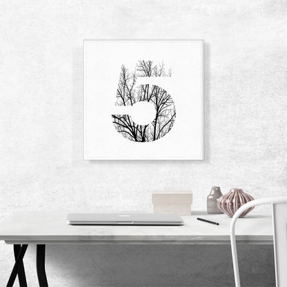 Tree Branches Alphabet Number 5 Five Numeral
