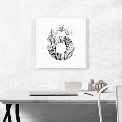 Tree Branches Alphabet Number 6 Six Numeral