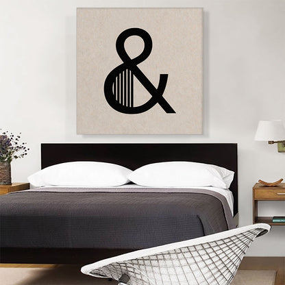 Beige Black Line Alphabet And Sign Symbol