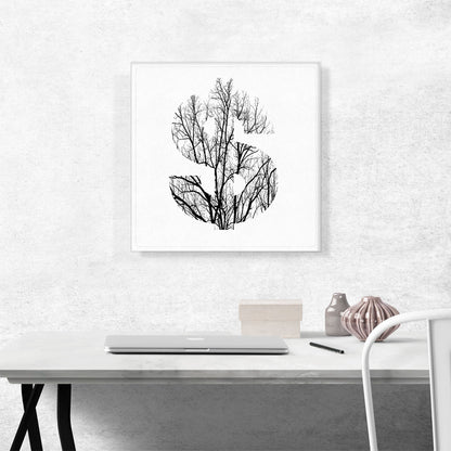 Tree Branches Alphabet Dollar Sign Symbol