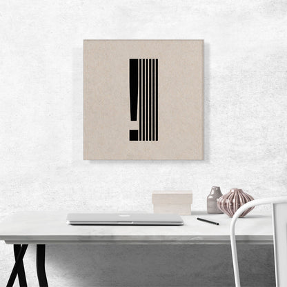 Beige Black Line Alphabet Exclamation Point Mark Sign
