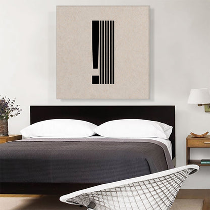 Beige Black Line Alphabet Exclamation Point Mark Sign