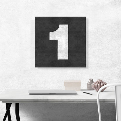 Chalkboard Number 1 One Numeral