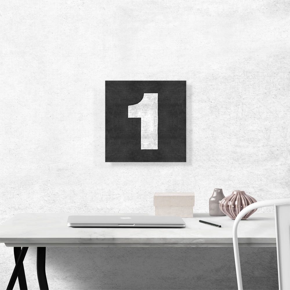 Chalkboard Number 1 One Numeral