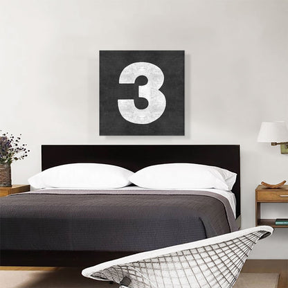 Chalkboard Number 3 Three Numeral