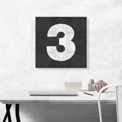 Chalkboard Number 3 Three Numeral