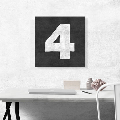 Chalkboard Number 4 Four Numeral