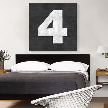 Chalkboard Number 4 Four Numeral