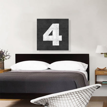 Chalkboard Number 4 Four Numeral