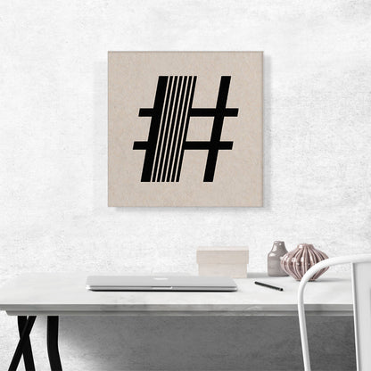 Beige Black Line Alphabet Number Sign Hash Tag Pound Symbol