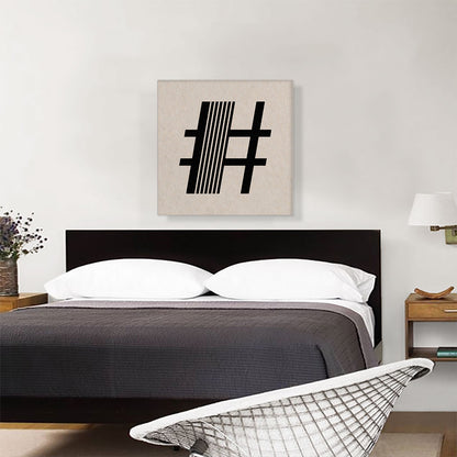 Beige Black Line Alphabet Number Sign Hash Tag Pound Symbol