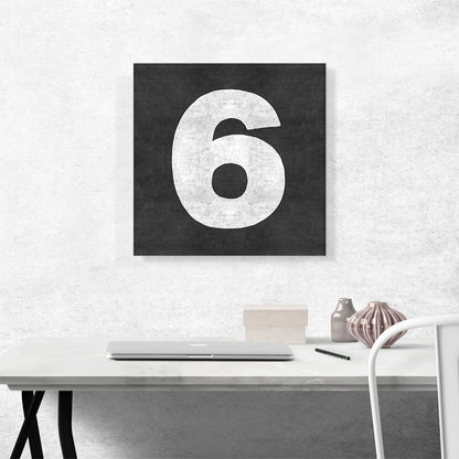 Chalkboard Number 6 Six Numeral