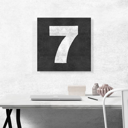 Chalkboard Number 7 Seven Numeral