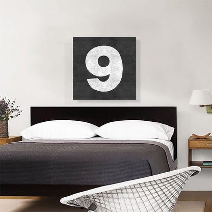 Chalkboard Number 9 Nine Numeral