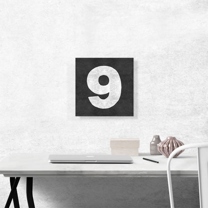 Chalkboard Number 9 Nine Numeral