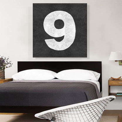 Chalkboard Number 9 Nine Numeral