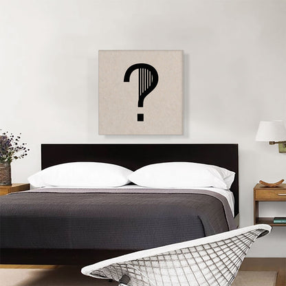 Beige Black Line Alphabet Question Mark Symbol