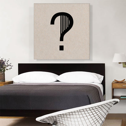 Beige Black Line Alphabet Question Mark Symbol