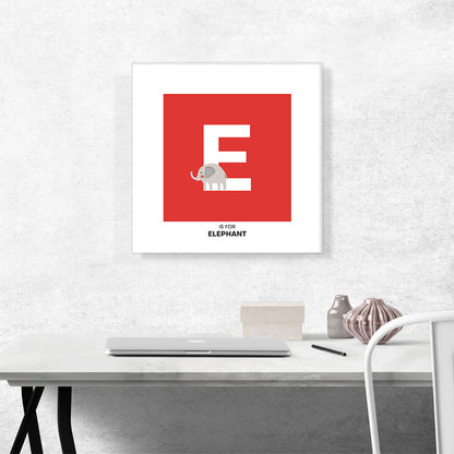Kids Animal Alphabet Letter E