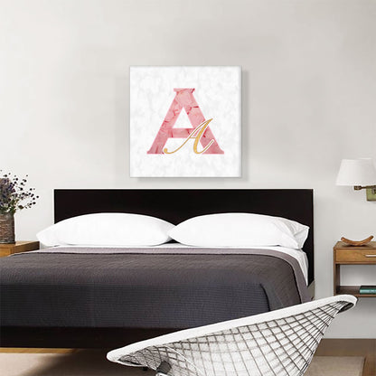 Chic Pink Gold Alphabet Letter A