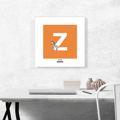 Kids Animal Alphabet Letter Z