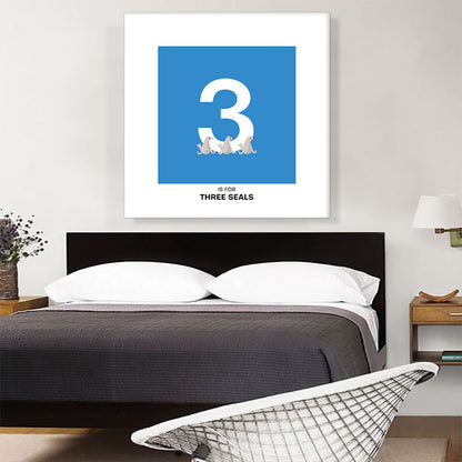 Kids Animal Alphabet Number 3 Three Numeral
