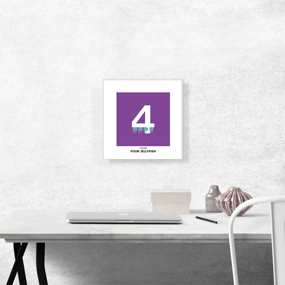 Kids Animal Alphabet Number 4 Four Numeral