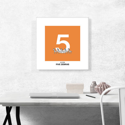 Kids Animal Alphabet Number 5 Five Numeral