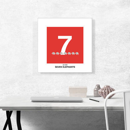 Kids Animal Alphabet Number 7 Seven Numeral