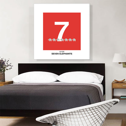 Kids Animal Alphabet Number 7 Seven Numeral
