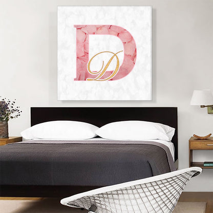 Chic Pink Gold Alphabet Letter D