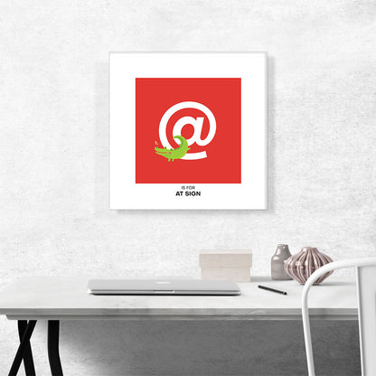 Kids Animal Alphabet At Sign Symbol
